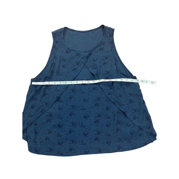 Free People Look Through Keyhole Crinkle Tank in Indigo sz small - Picture 5 of 8